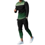 Men's Ethnic Style Printed Long Sleeve Trousers Suit