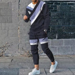 Men's Ethnic Style Printed Long Sleeve Trousers Suit